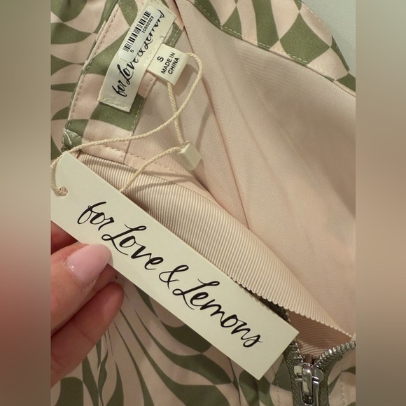 For Love And Lemons Nomi Green Pink Set 2 Pc Size S - Picture 5 of 10